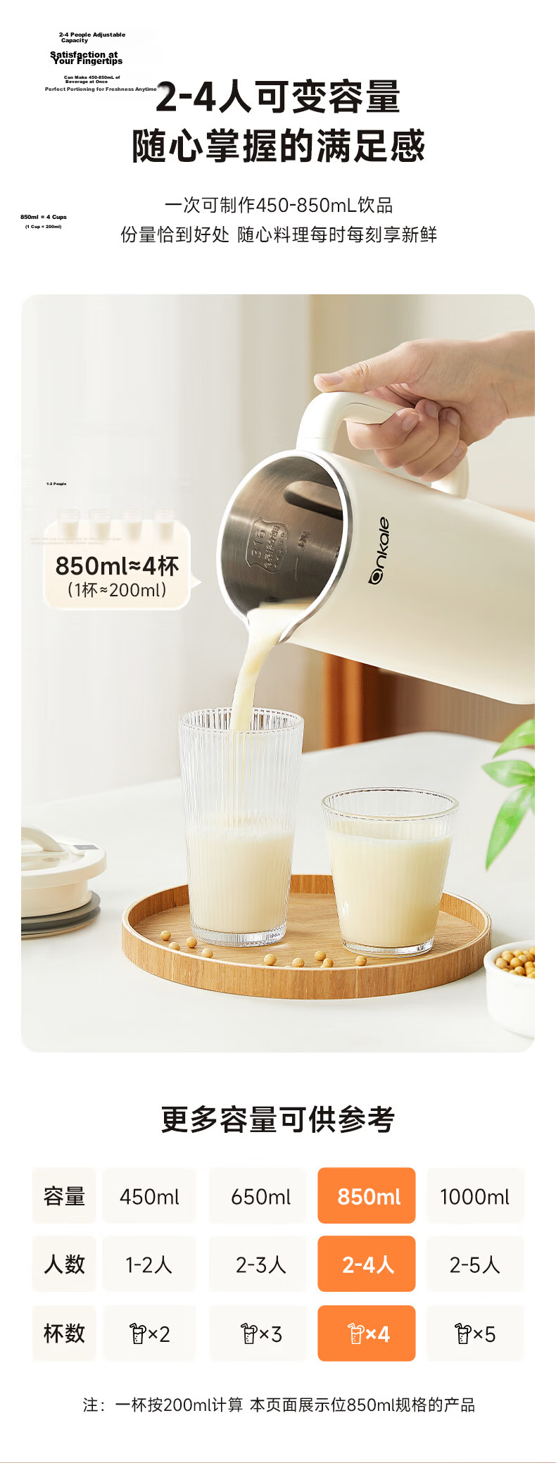 Ankale Blender, No Coating, Home Small Mini 2-3 Person Soy Milk Maker, Fully Automatic No-Cooking Multi-Grain Quiet No-Soak No-Filtration Food Processor Juicer AJL-PB10E 9