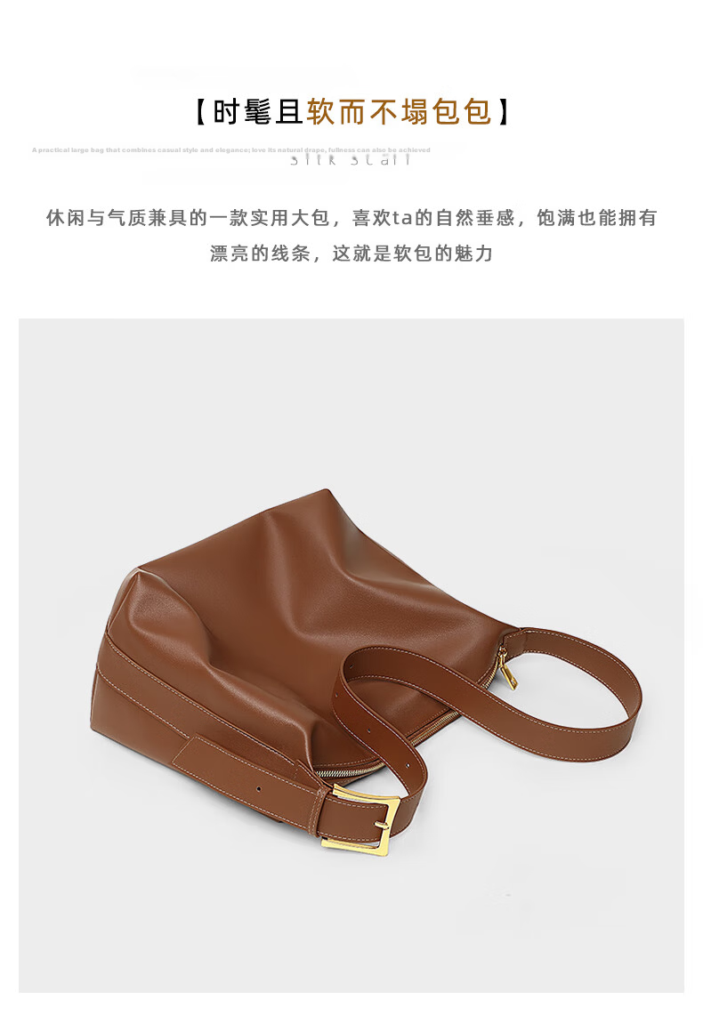 Viney Large Capacity Cowhide Tote Bag for Women Shoulder Crossbody Underarm Bag Birthday Gift High-End Feel for Girlfriend Wife 6