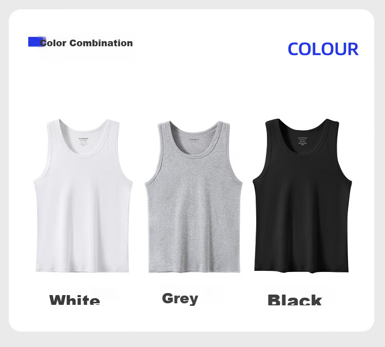 Nanjiren Cotton Tank Top for Men, Spring And Summer Sports Sweat-Absorbing Running Hurdles Breathable Casual Undershirt, 2-Pack 13