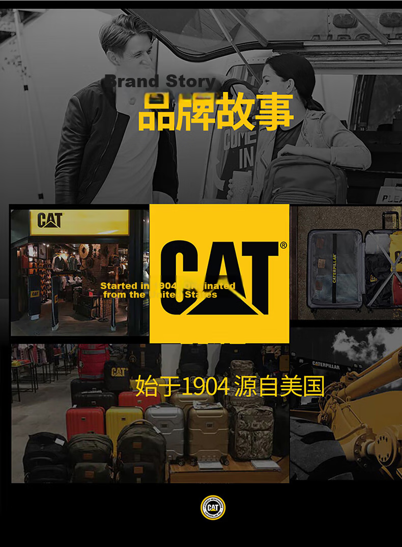 CAT Backpack Lightweight Laptop Bag 15/16 Inch Business Backpack Large Capacity Simple Outdoor Men's Gray Green 84033 15
