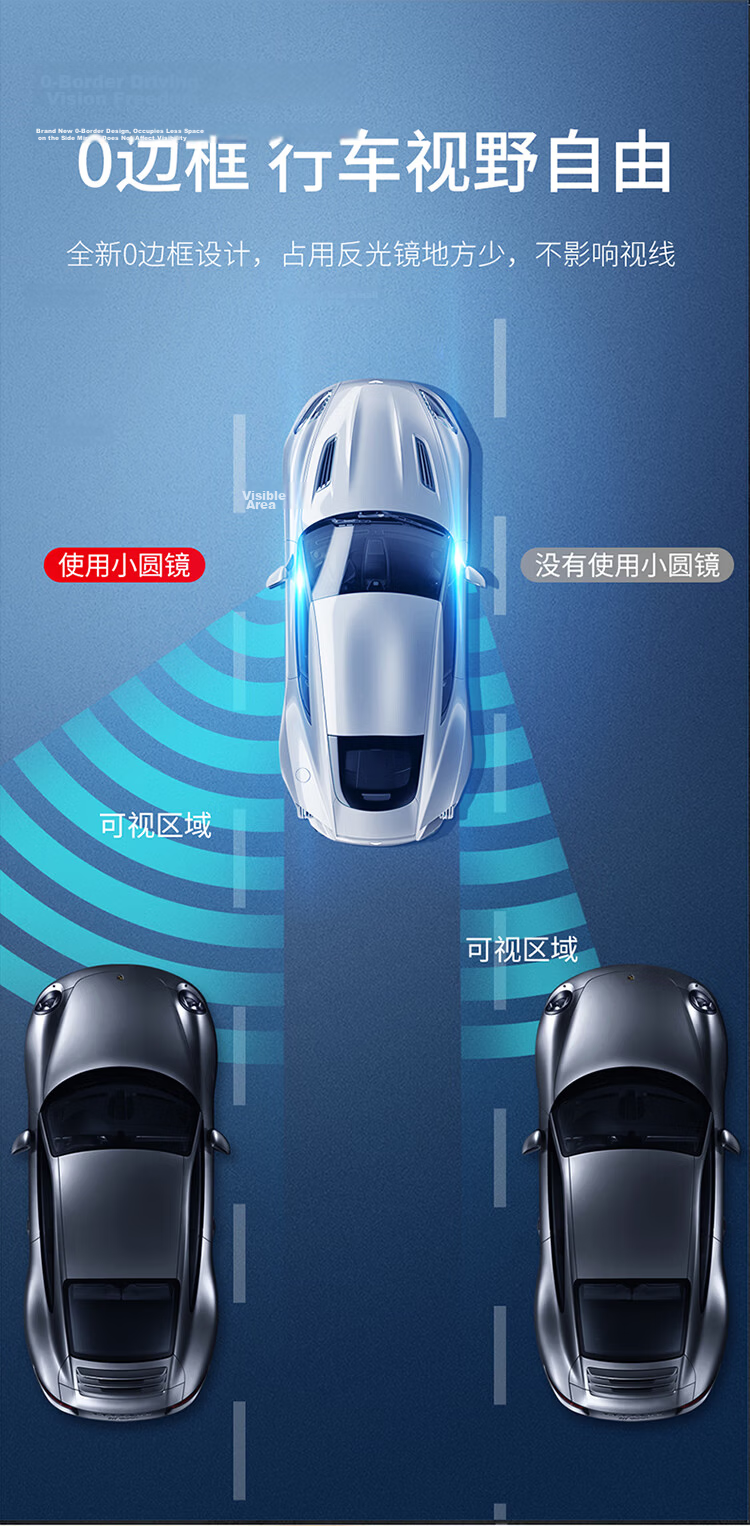 Baseus Car Rearview Mirror Small Round Mirror Reversing Auxiliary Wide-Angle Adjustable Blind Spot Mirror Compatible with Xiaomi SU7 10