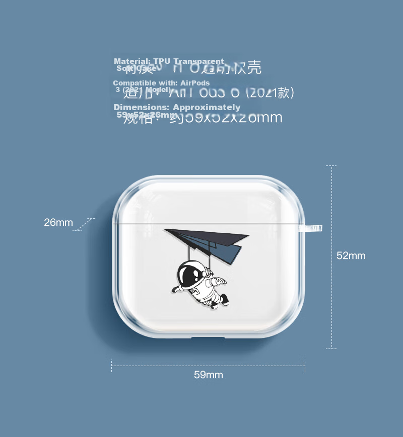 Yingkaida AirPods 3 Case [Happy Pachydog], Apple Earphone Protective Case, Wireless Bluetooth Earphone Cover, Shockproof Creative Anti-Slip Shell, Storage Case 12