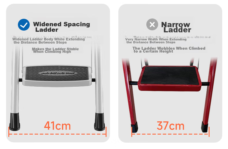 AOPENG Folding Ladder, Household Step Ladder, Multi-Functional Climbing Ladder for Reaching High Places, Engineering Ladder, Moving Ladder 11