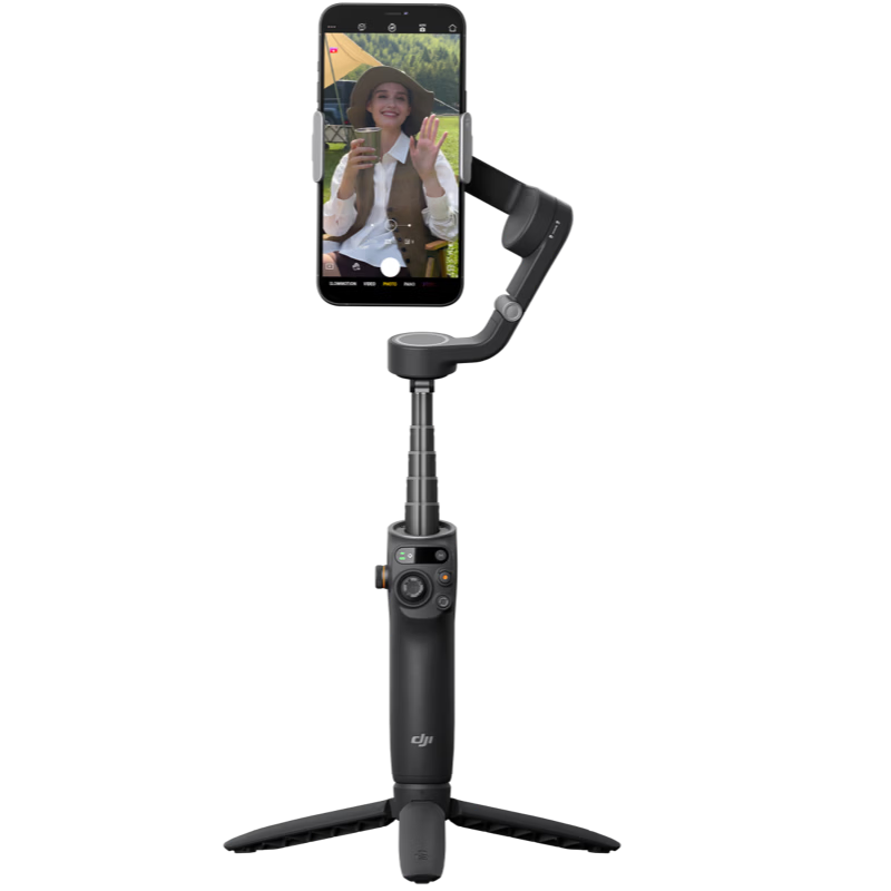 DJI Osmo Mobile 6 Dark Rock Gray OM Smartphone Gimbal Stabilizer Foldable Selfie Stick 3-Axis Stabilization Anti-Shake Vlog Handheld Stabilizer