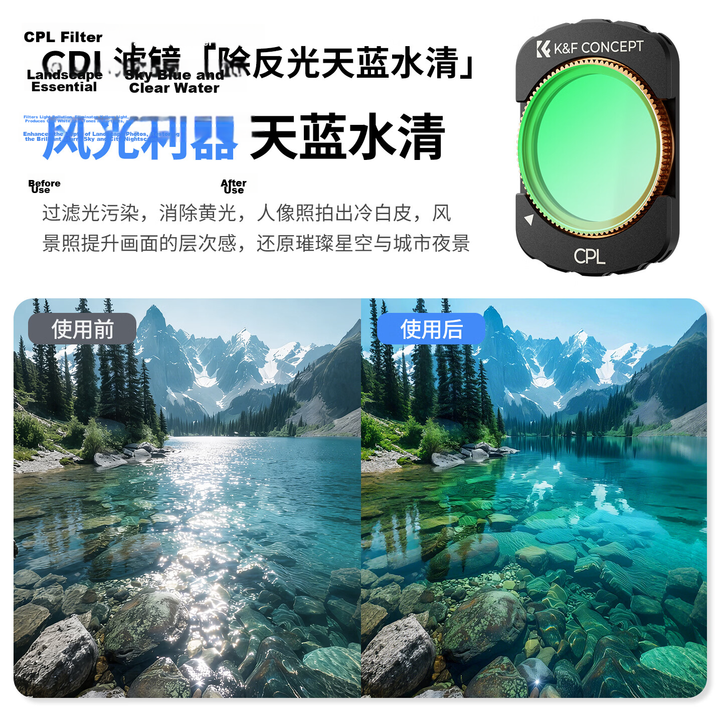 Zole DJI Pocket 4/3 Filter Sports Camera Filter Kit DJI Accessories Magnetic Quick-Release CPL Polarizing Filter