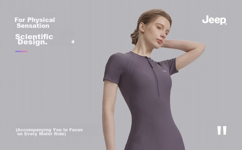 JEEP Small Bandage Swimsuit 2026 New Women's One-Piece Square Leg Adult Racing Swimming Pool Special Advanced Gray 3XL 1