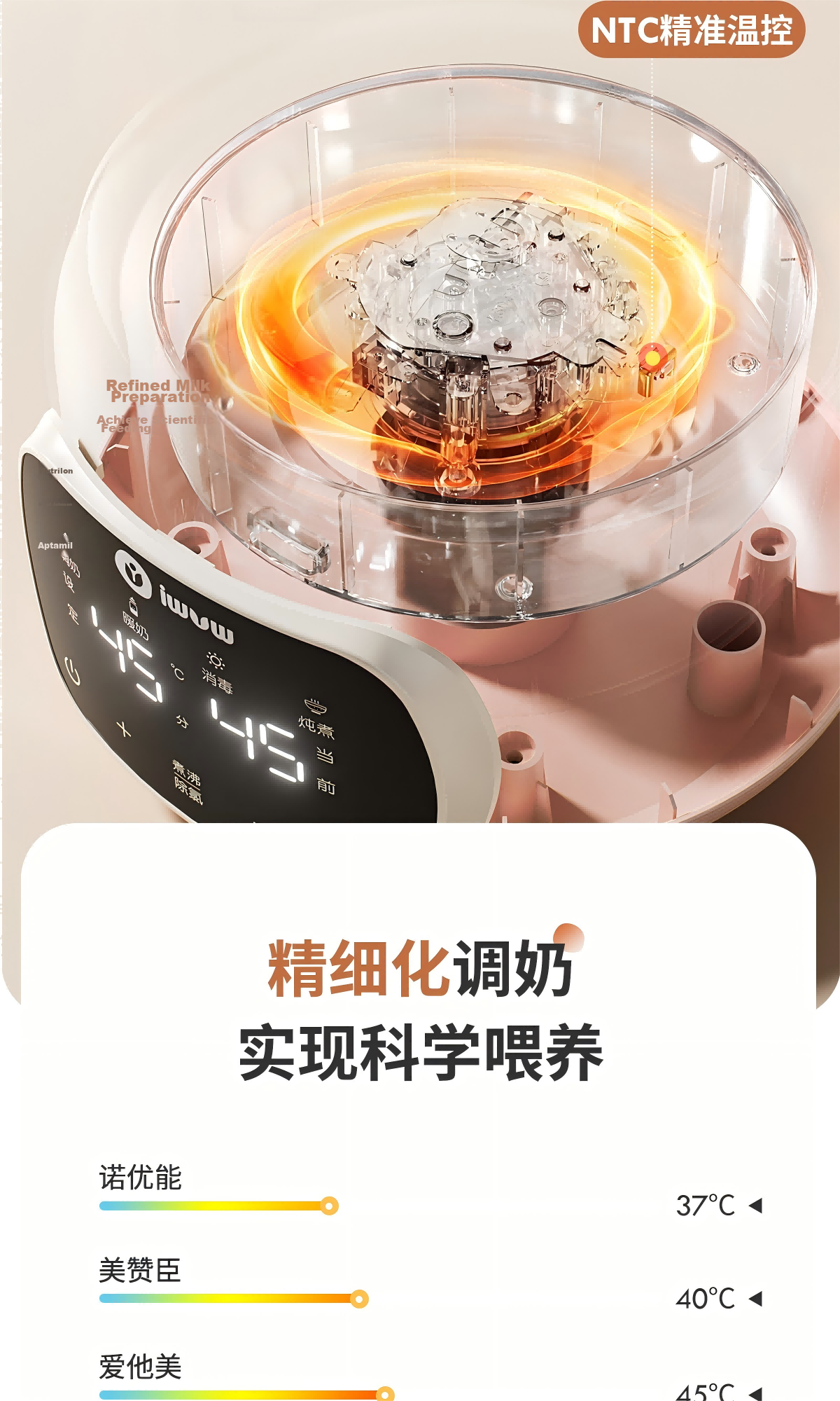 IWVW Temperature-Controlled Kettle Large Capacity Baby Milk Warmer Milk Preparation Heater Electric Water Boiler Health Pot 10