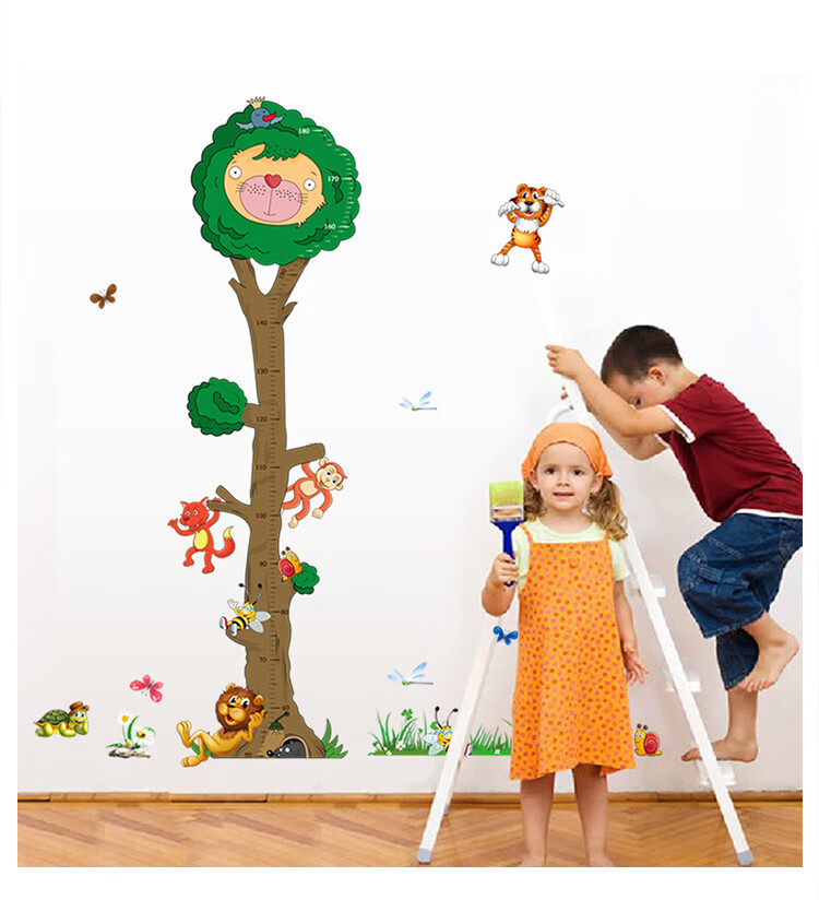 Modouyu Children's Height Chart Sticker, 3D Giraffe Design, Removable Cartoon Growth Chart, Height Measuring Tool for Babies And Childre 7