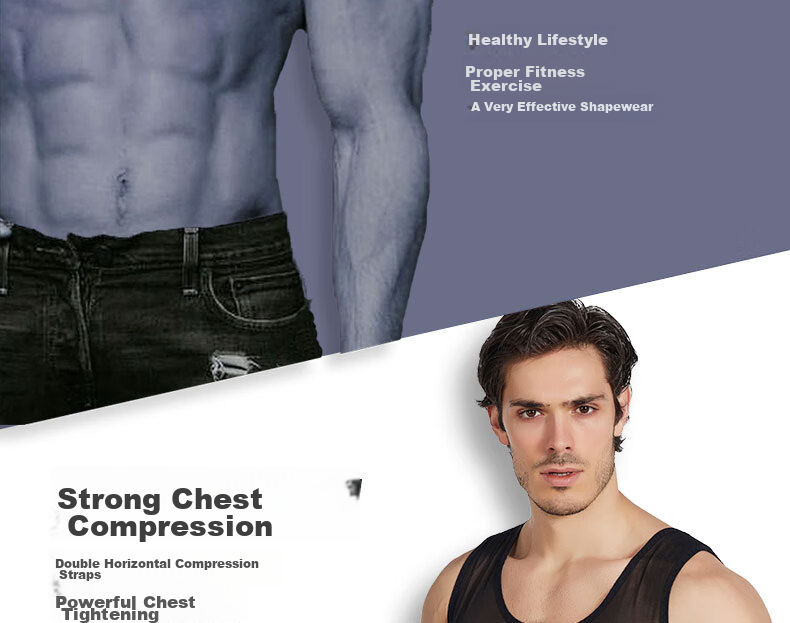 LangSha Men's Shapewear, Invisible Tummy Control Vest, Fitness Belly Slimming Device, Waist Shaping Underwear, Black, XXL 10