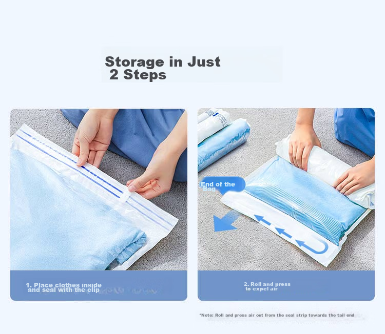 JD Original Small Blue Travel Storage Bags, Vacuum-Free Compressed Bags, Hand-Roll 10-Piece Set, Suitable for Luggage 14