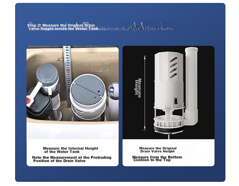 Muvi Toilet Accessories, Universal Complete Set, Flush Toilet Tank Drain Valve, Old-Style Toilet, Top Inlet Valve, Bottom Flusher 17