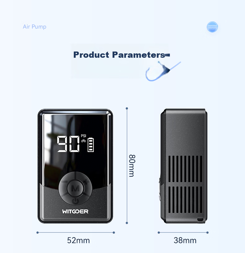 Zhiguozhe Bicycle Air Pump Portable High-Pressure Road Bike Inflator Electric Vehicle Wireless Pump 28