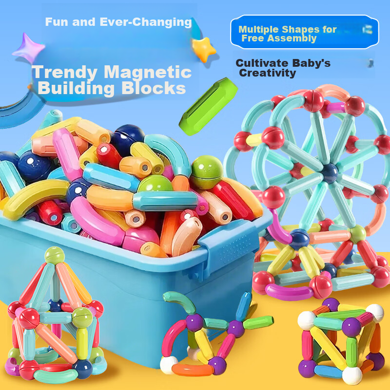 Danmiqi Magnetic Tiles Children's Toy for Boys and Girls Ages 3-10 Large Magnetic Building Blocks Birthday Gift