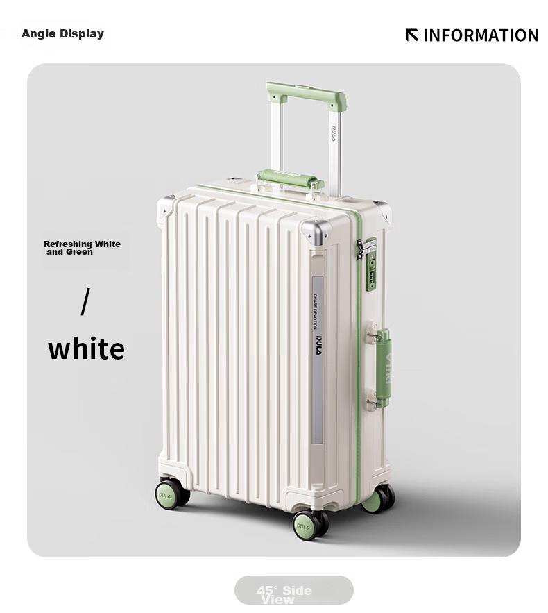 DULA Luggage, Stylish Multifunctional Suitcase with Cup Holder And USB Port, Travel Case with Password Lock, Trendy Black Rose Color, 20 Inches 19