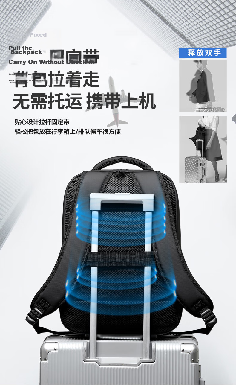 VICTORIATOURIST Backpack for Men, 18-Inch Laptop Bag, Large Capacity Travel Bag, Student Schoolbag, Business Trip Backpack 19