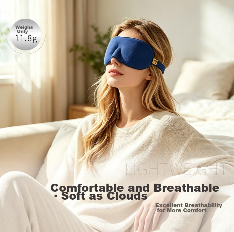 TRAVEL BLUE 3D Sleep Mask, Light-Blocking Eye Mask for Airplane And High-Speed Rail Naps, Lightweight Breathable Eye Shield for Men And Wome 4