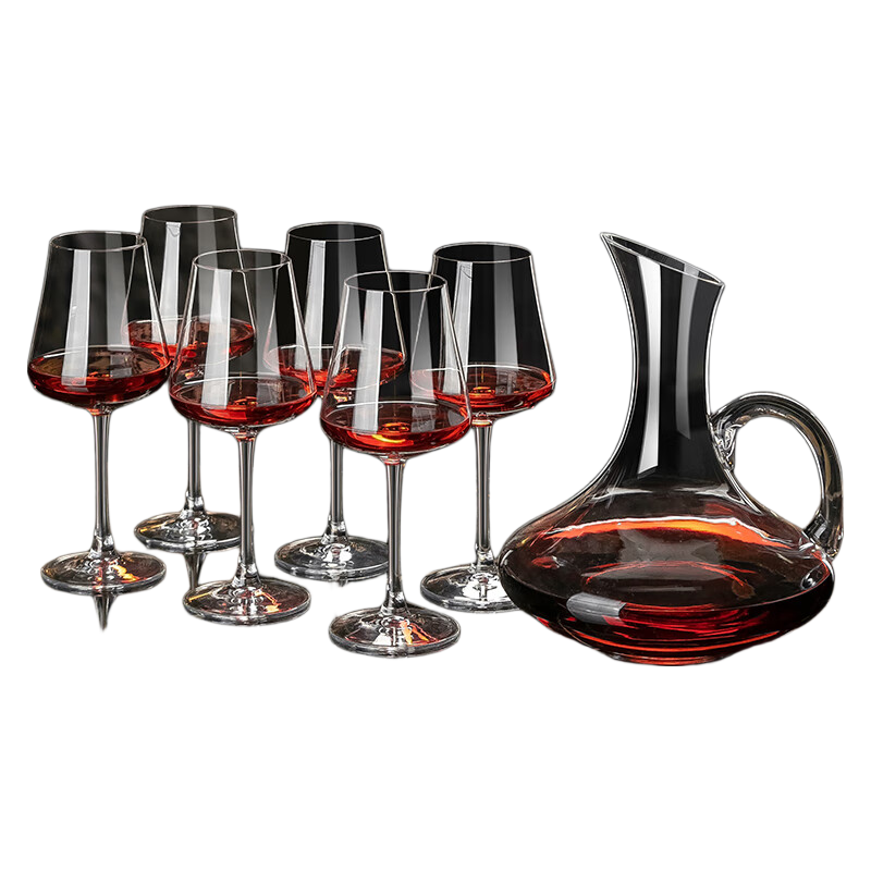 CRISTALGLASS Wine Glass Set, Luxurious High-End Feel for Home Use, Premium Crystal Glasses, Decanter, European-Style Stemware, Wine Accessories