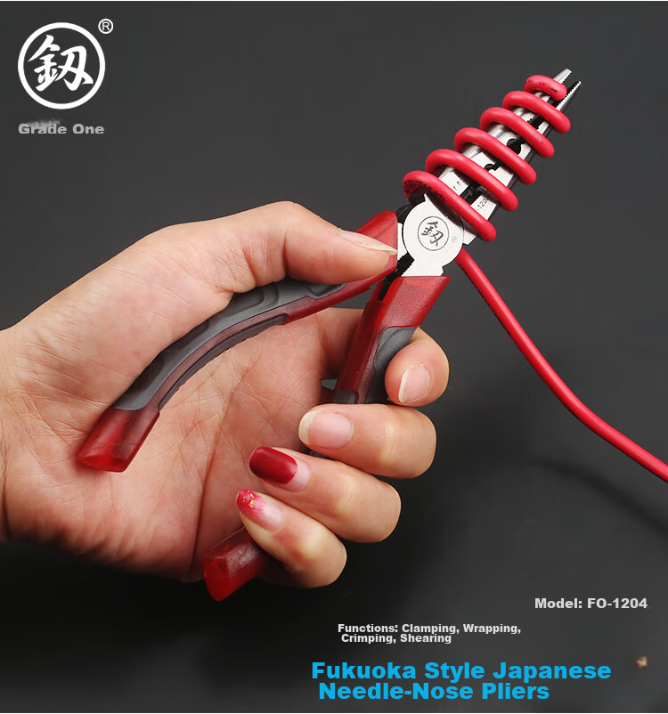 Jian Fukuoka Tools Japanese-Style Multifunctional Diagonal Cutting Pliers, Industrial-Grade Electrician's Diagonal Pliers, 6 Inches 4