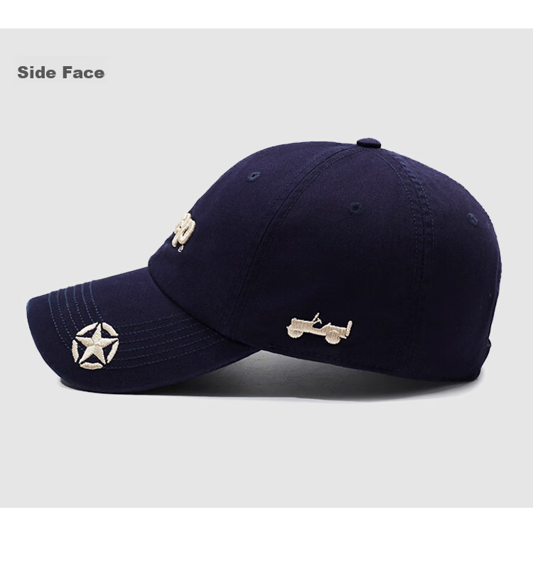 JEEP Men's Baseball Cap Four-Season Trendy Versatile Sunshade Hat Unisex Black 24