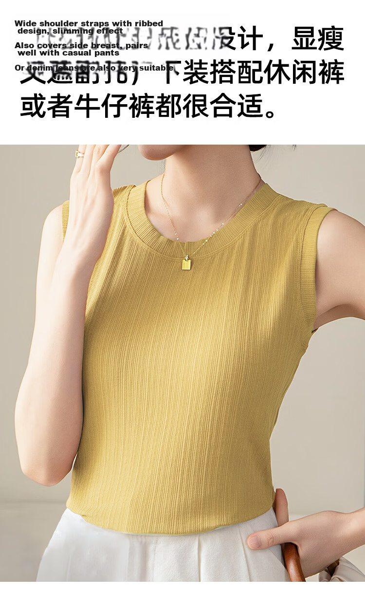 Audifine Women's Spring Summer Soft Skin-Friendly Sleeveless Ribbed Casual Basic Tank Top Black 5