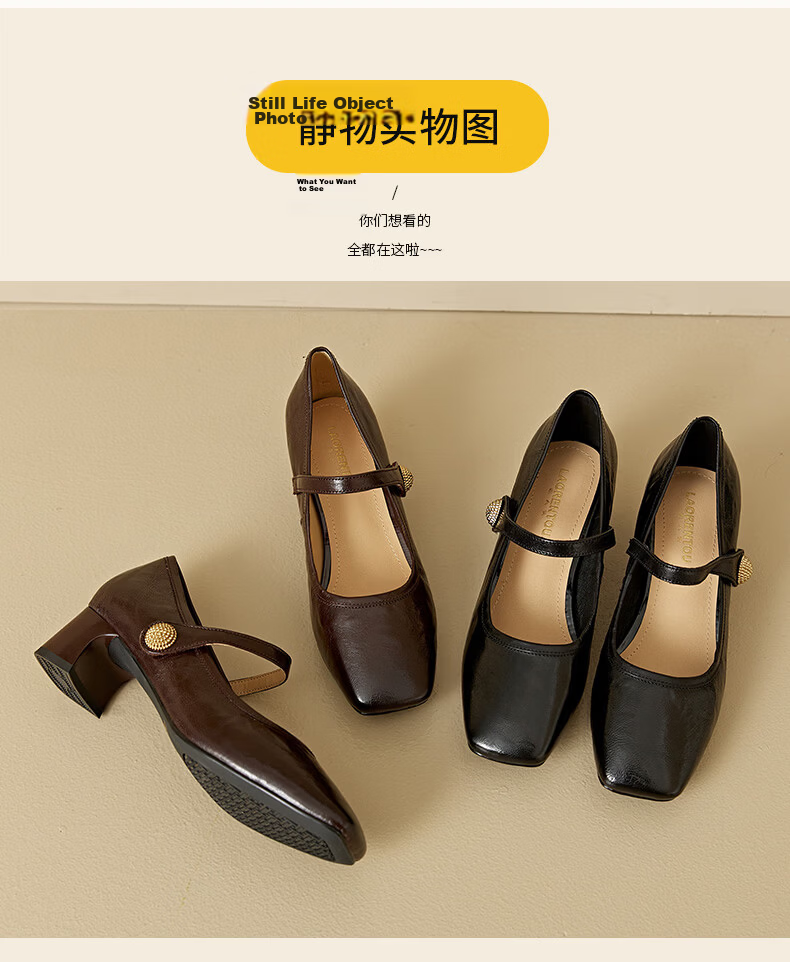 LAORENTOU Women's Shallow Lambskin Mary Jane Shoes Elegant Black High Heels Party Shoes LB15157- Black Size 39 10