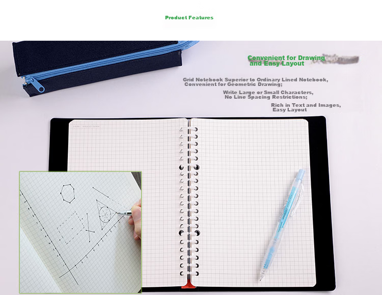 KOKUYO Imported B5 Loose-Leaf Refill Paper Notebook Smooth 5mm Grid 50 Sheets NO-837S-5 3