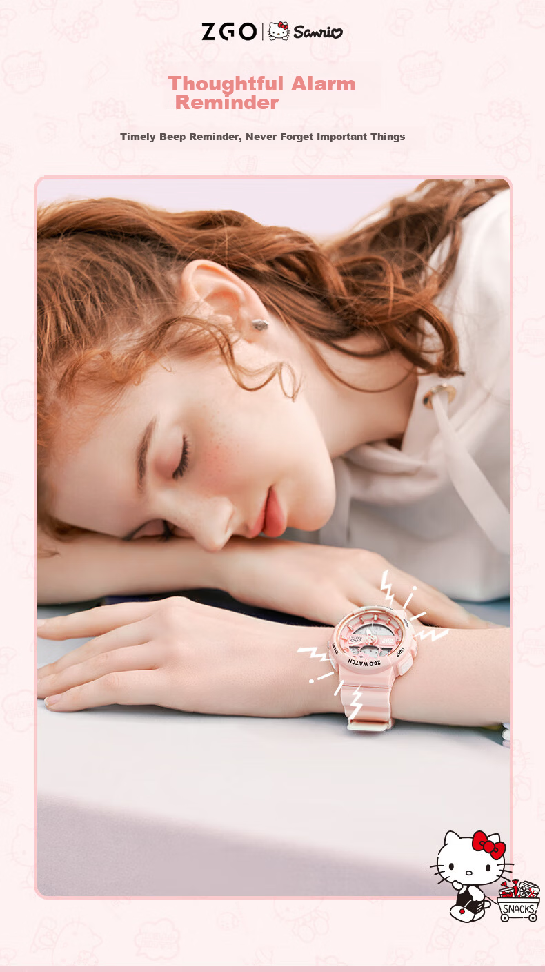ZGO Sanrio Watch for Women Students, Waterproof Electronic Watch for Middle School Girls, Birthday Gift, 863 Pearl White 5