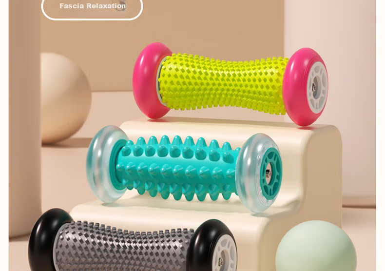Duweike Foot Massage Roller Plantar Fascia Ball Flat Foot Relaxation Fitness Home Use Mint Green Wolf Tooth Model 2