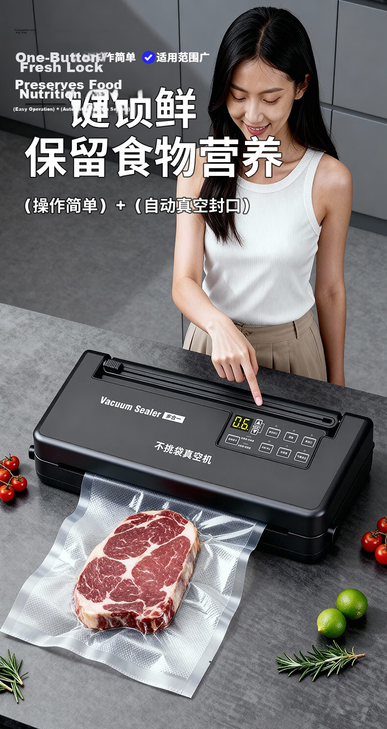 Elegant Lanpin Automatic Vacuum Sealer Small Commercial Household Dual-Use for Dry and Wet Bags Flat Surface Aluminum Foil Tea Leaf Sealing Machine 23