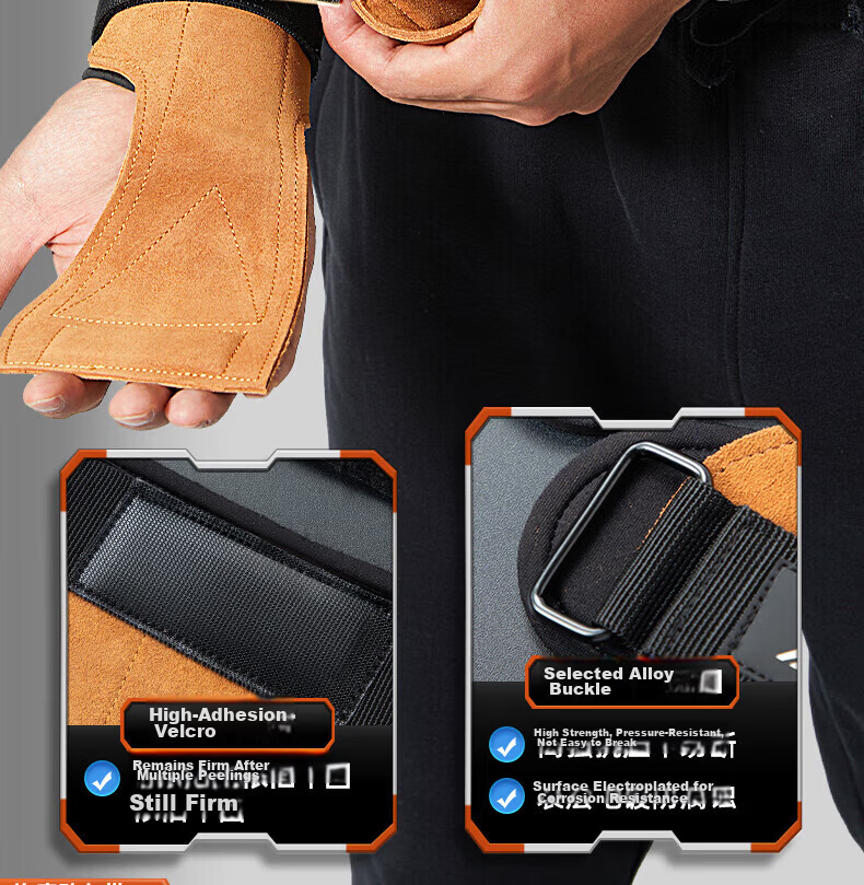 Li-Ning Deadlift Support Straps Fitness Gloves Men Grip Straps Pull-Up Gloves Wrist Wraps Wrist Support Palm Protection 11