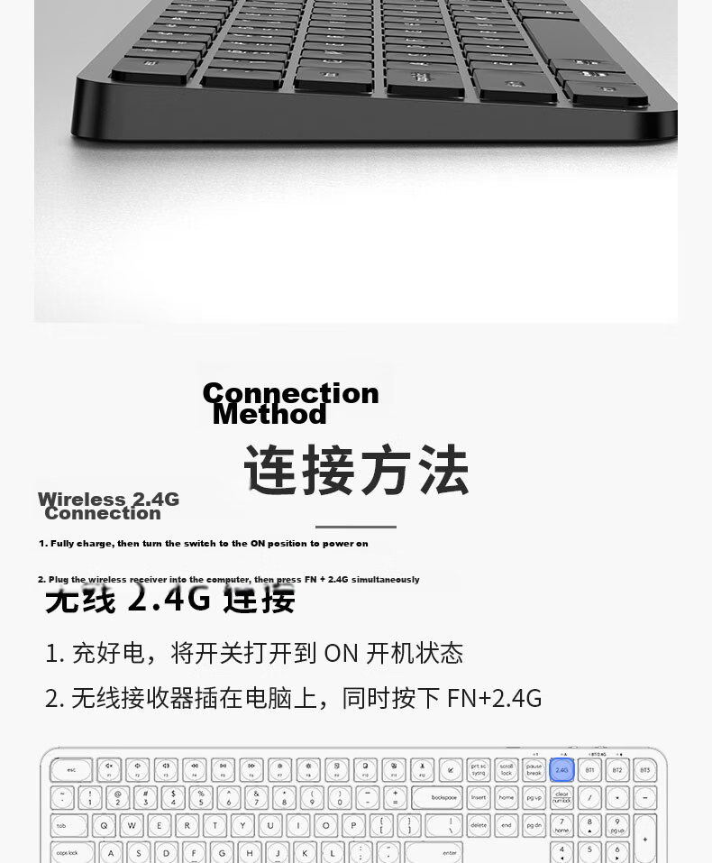HP K241 Wireless Bluetooth Dual-Mode Scissor-Switch Slim Office Keyboard 104-Key Wired Scissor-Switch Quiet Laptop Desktop Keyboard 18