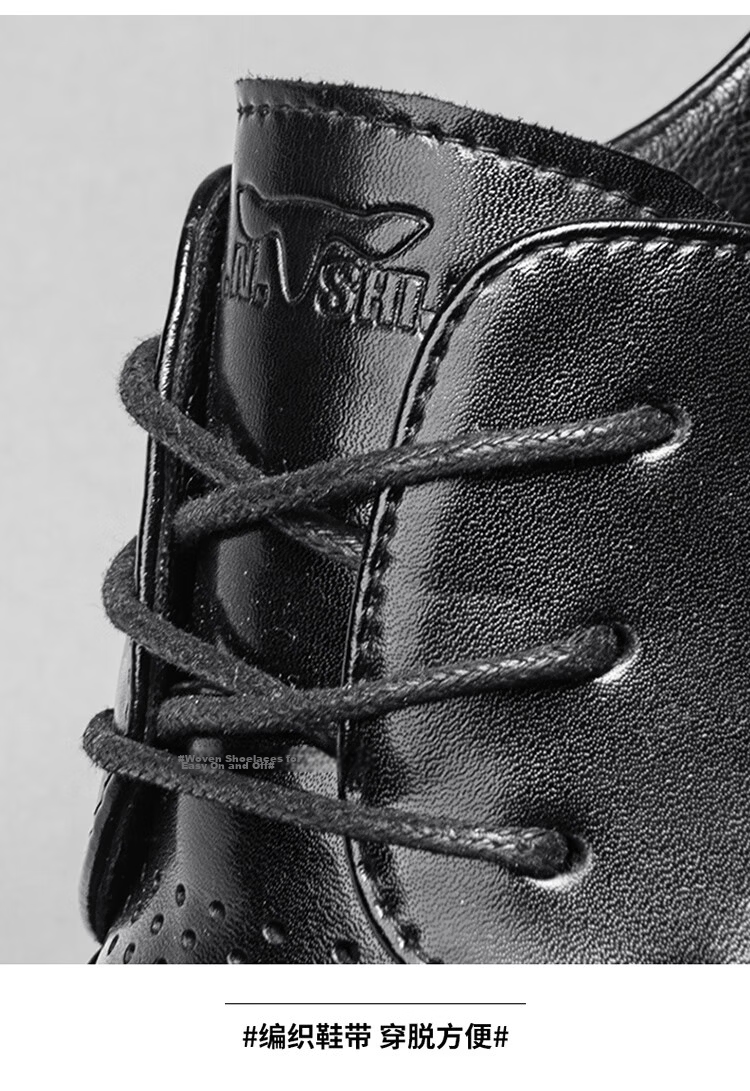 Bull Family Men's Summer Breathable Hollow Leather Sandals Business Formal Shoes British Style Commuter Wedding Derby Shoes 45