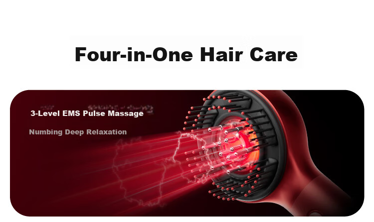 JD Jingzao Gift Box Head Massager S1 Ruby Red Scalp Massager Comb Red Light Care Warm Liquid Guide Scalp Massager Father's Day Gift for Girlfriend and Elders 5
