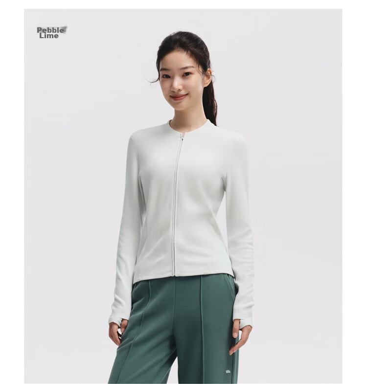 Beneunder Fleece Double Zipper Jacket Women Slim Fit Stretch Long Sleeve Skin-friendly Base Layer PM007 36