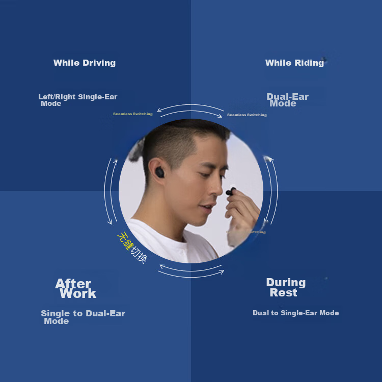 Jiyin [Long Battery Life Noise Cancelling Beans] 6.0 Bluetooth Wireless In-Ear Earphones HD Sound Quality Call Mic Music Gaming Sports Low Latency Invisible Compatible with Kugou NetEase Cloud Mobile 16