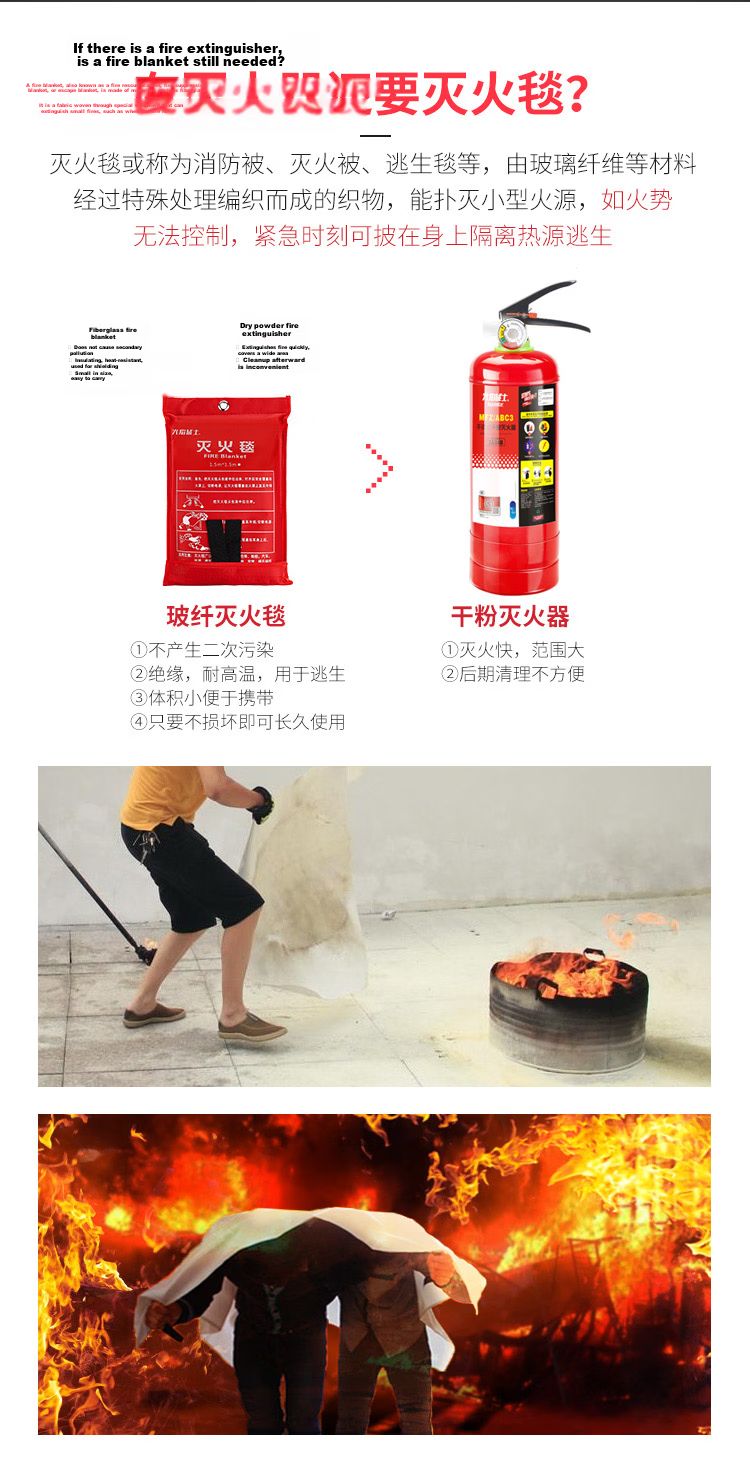 Flame Warrior Fire Extinguisher Gas Mask Fire Escape 3-Piece Set (Mask + 1M Fire Blanket + 21B Water-Based Extinguisher) 17