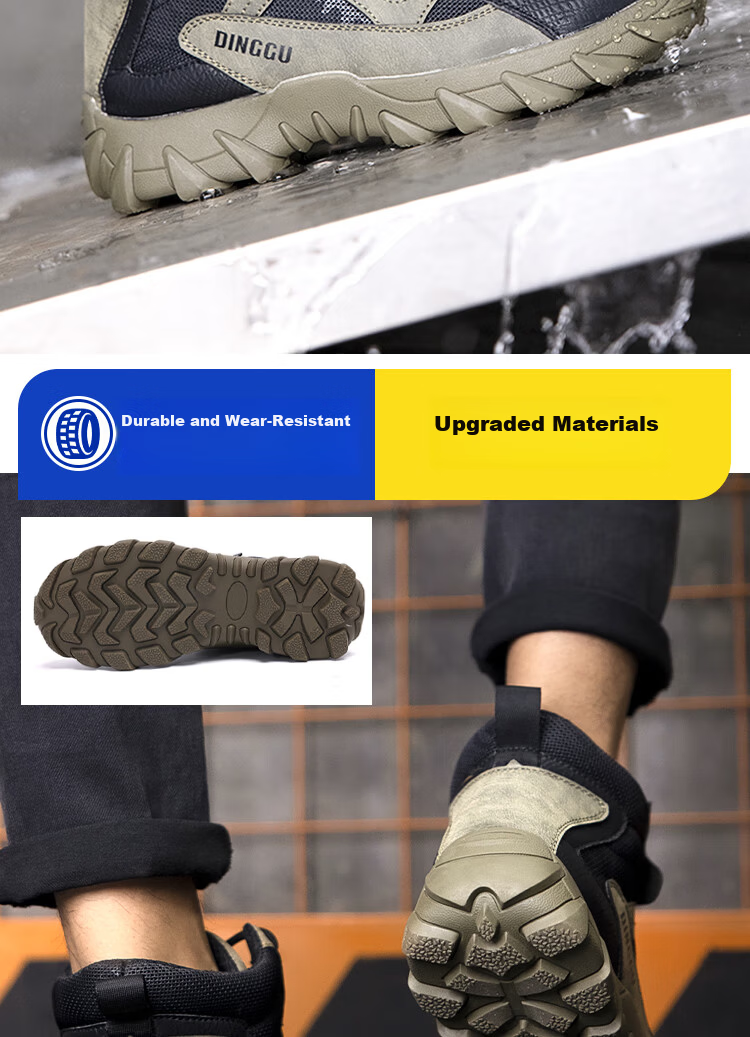 Dinggu Men's Four-Season Anti-Smash and Anti-Puncture Work Shoes High-Top Steel Toe Plush Safety Shoes 1279hui45 11