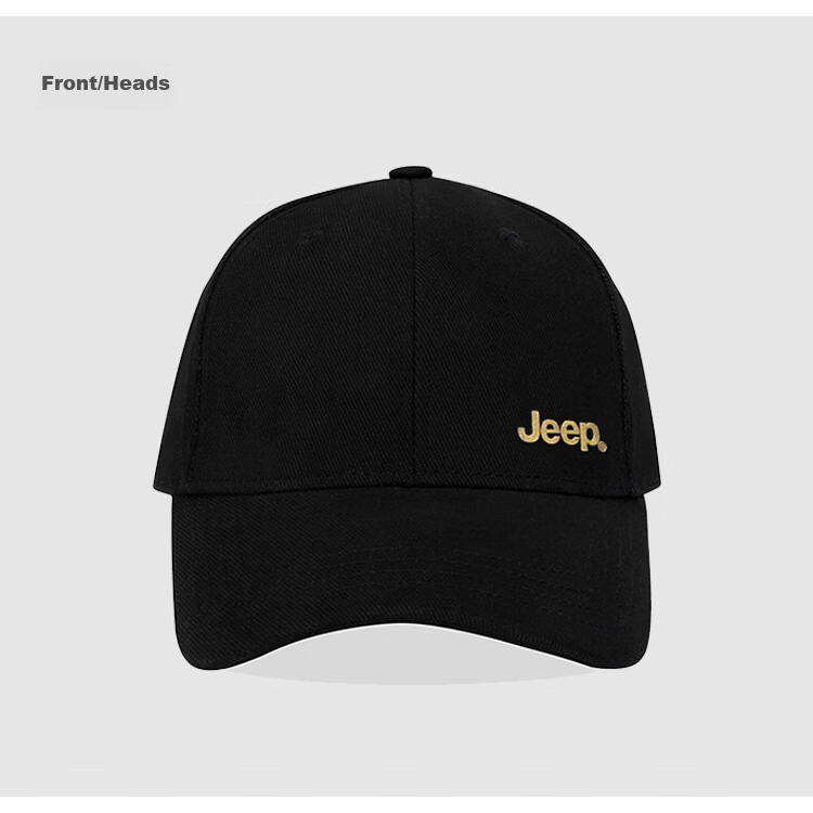 JEEP Men's Baseball Cap Autumn Pure Cotton Outdoor Trendy Sun Protection Visor Hat Unisex Black 10