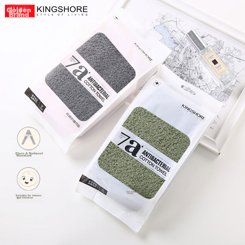 Jinhao Thick Pure Cotton Highly Absorbent Sports Face Towel A Grade 2-Pack Purple/Gray 72x35cm 115g Each