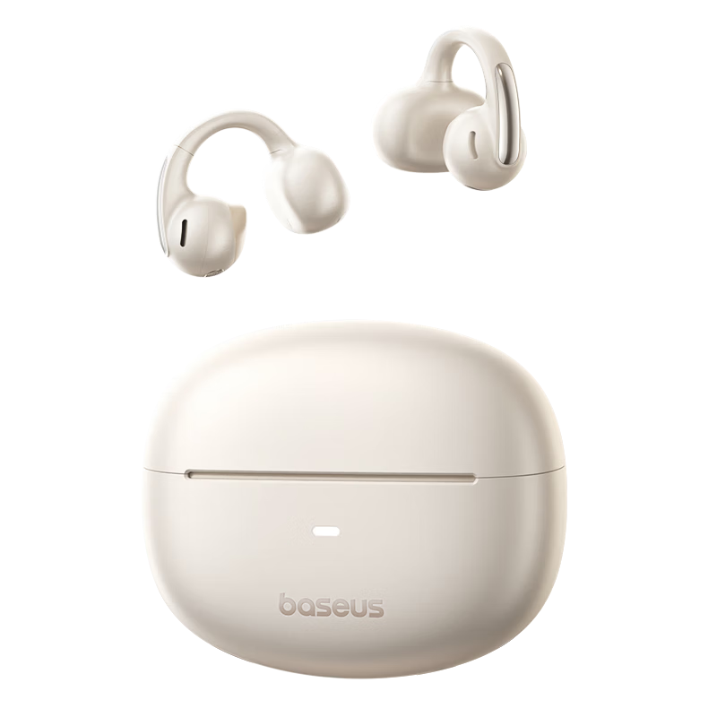 Baseus MC1 AI Translation Bluetooth Earbuds Clip-On Open-Ear Cloud-Shaped Bone Conduction Sports Noise-Cancelling Headset for Apple and Huawei Phones