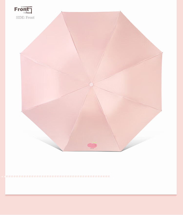 Paradise Umbrella UV Protection Five-Fold Compact Portable Fruit Pattern Folding Sturdy Dual-Use Rain and Sun Umbrella for Women Cheese Color 21