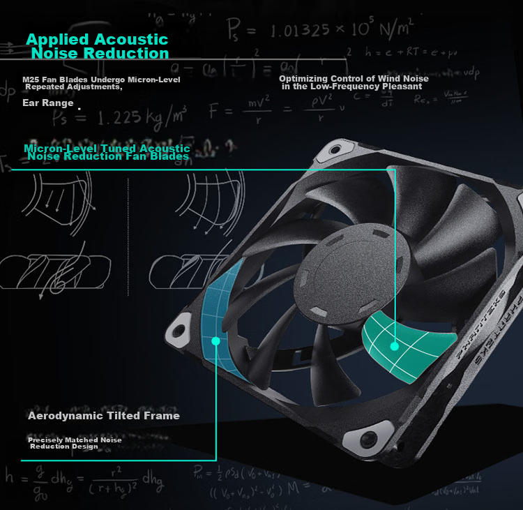 PHANTEKS M25 Elegant Black 14cm Desktop Case Cooling Fan X3 Bundle (FDB Hydraulic Bearing, Series Connection Cable, 4-Pin PWM Temperature Control, Enhanced Airflow) 5