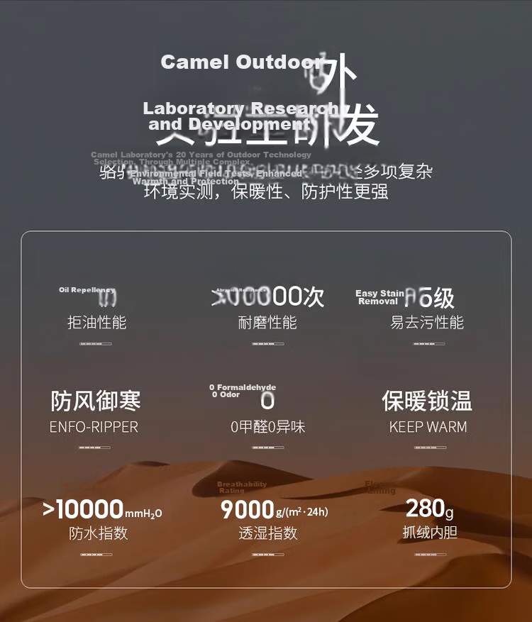 CAMEL [Wind Chaser] Unisex 3-in-1 Waterproof Windproof Jacket W34CATG603F6 M 3