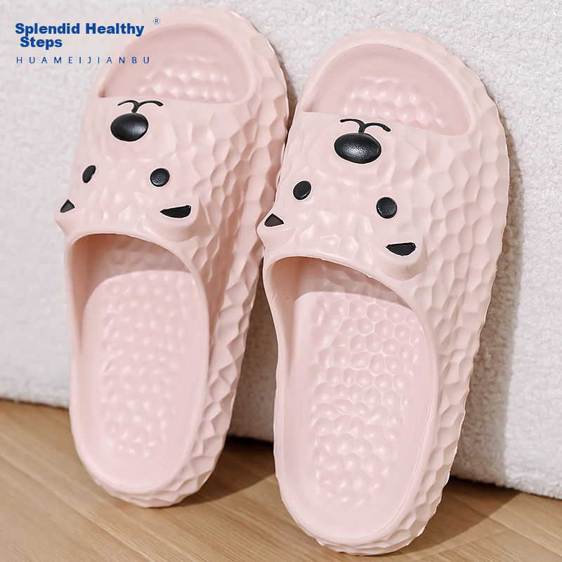 Huamei Jianbu Ice Bear Arch Support Soft Cushioning Non-Slip Bathroom Indoor Outdoor Slippers HM9811 Moon Rock Gray Size 42-43