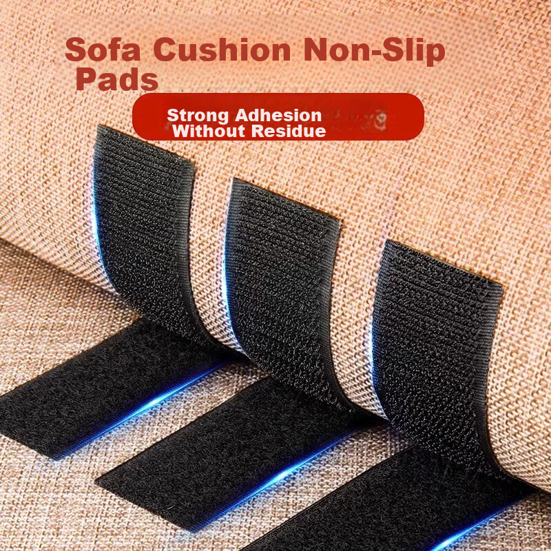 Silverback Sofa Cushion Non-Slip Magic Buckle Invisible Fixing Clips High-Temperature Resistant Carpet Double-Sided Tape Velcro for Car and Home 15*60mm (30 Pieces)