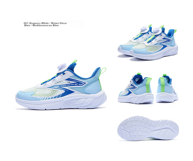 361° Kids Sports Shoes Summer 2026 Boys and Girls Breathable Lightweight Cushioned Running Shoes Blue Size 29 22