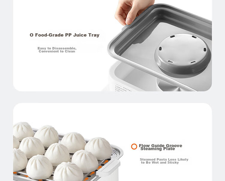 Joyoung 20L Household Three-Layer Electric Steamer with Visible Water Tank, Breakfast Maker, Stainless Steel Steaming Plates for Dumplings DZ200HG-GZ572 22