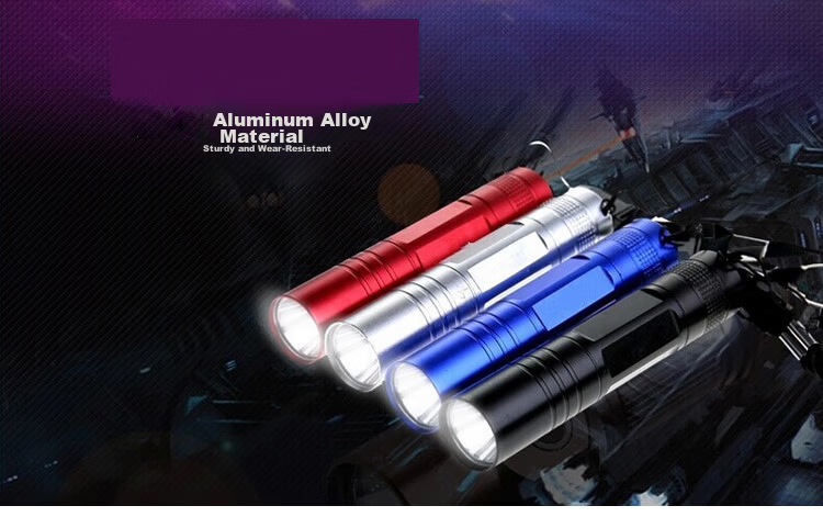 BWNK Aluminum Alloy Splash-Proof No.5 High Brightness Portable Flashlight Gift Box Set Blue 1