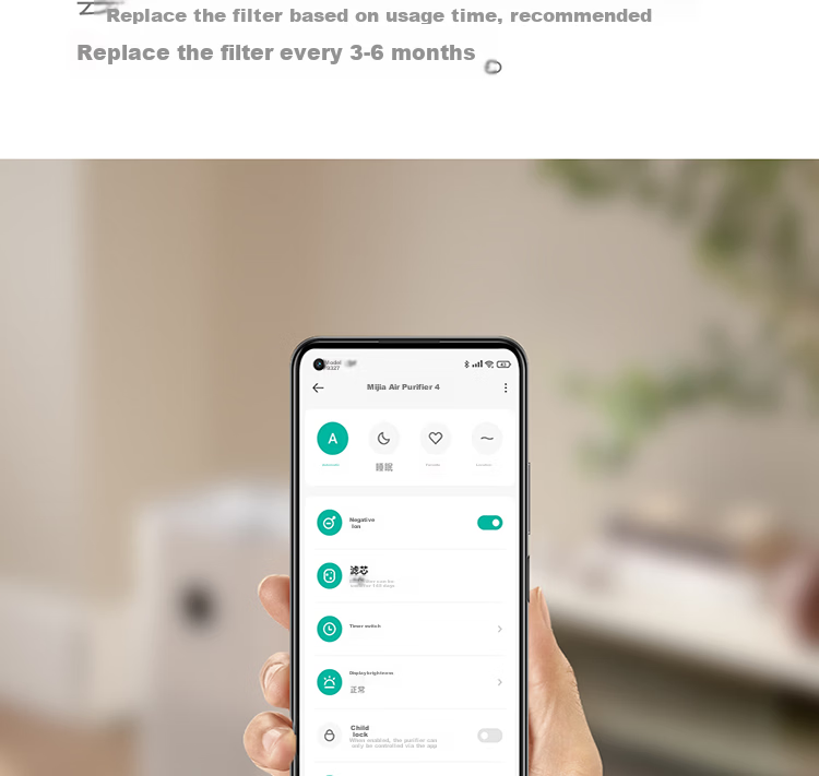 Mijia Xiaomi Air Purifier Filter Cartridge for Home Use, Removes Formaldehyde, Bacteria, Secondhand Smoke, Odors, PM2.5 - Compatible with Air Purifier 4 Only 13
