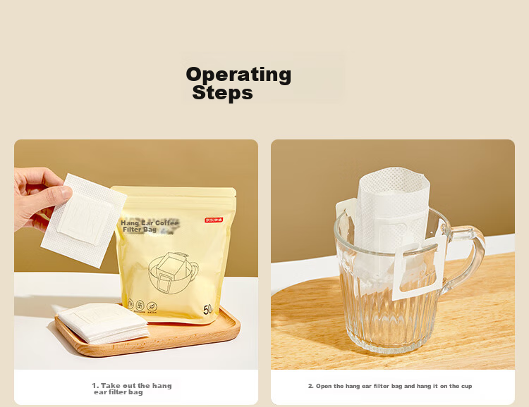 JD Jingzao Drip Coffee Filter Bags Portable Hand Drip Coffee Filter Paper Bags [50 Pieces] 10